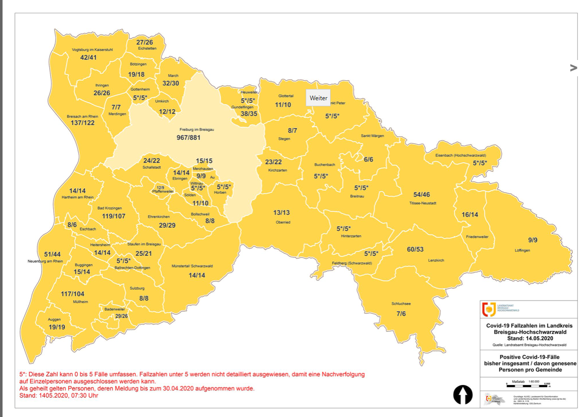 Offiziell nur noch 7 COVID-19 Infizierte in Freiburg, dennoch ist Wachsamkeit geboten